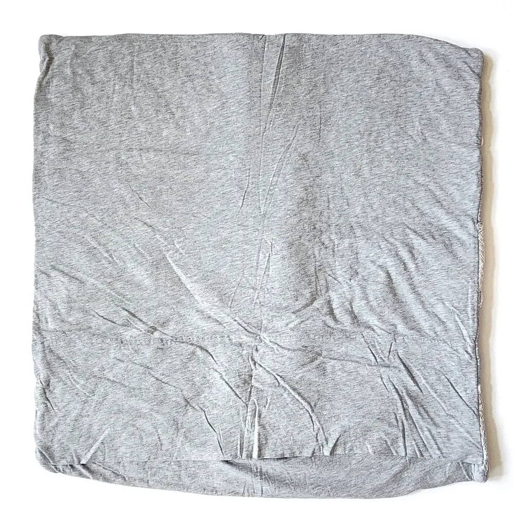Anthropologie Gray Euro Sham Pillow Cover - Laced Jersey Collection